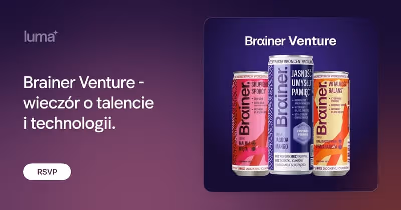 Poster for the Brainer Venture evening about talent and technology