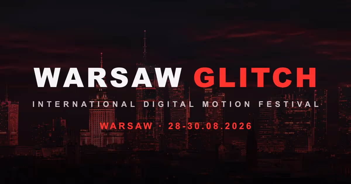 Warsaw Glitch festival artwork: the Warsaw Glitch wordmark over a digital composition
