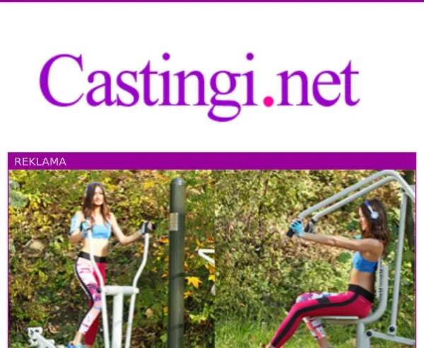 Nagłówek serwisu castingi.net na telefonie