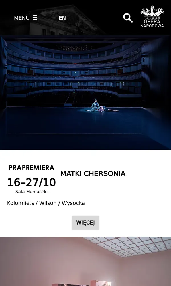 Strona Teatru Wielkiego – Opery Narodowej na telefonie